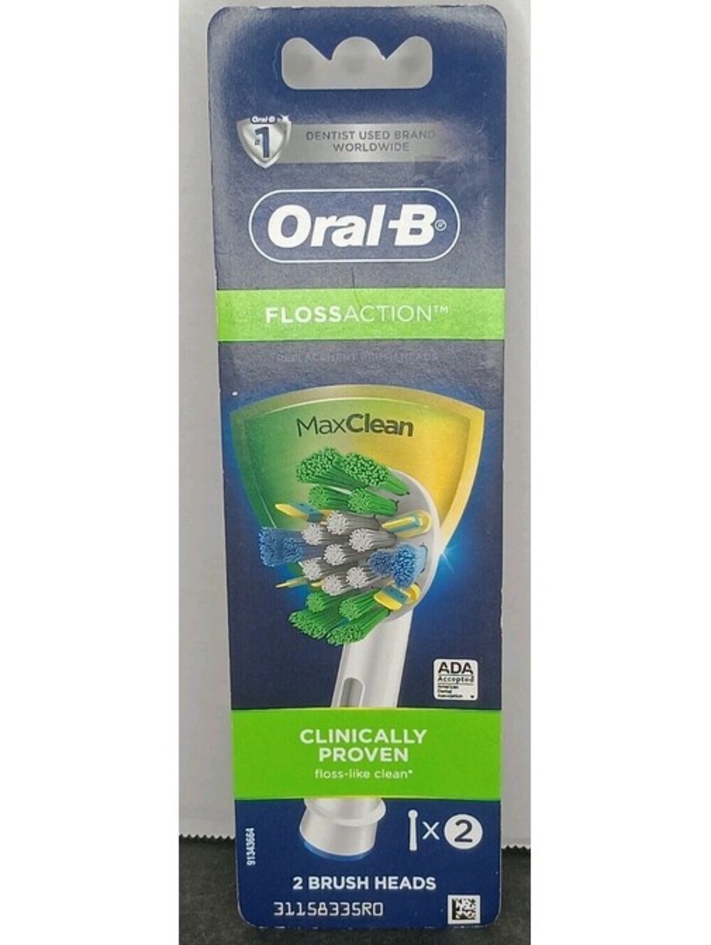 NEW Oral-B Floss Action Electric Toothbrush Replacement Brush Heads 2 Pack